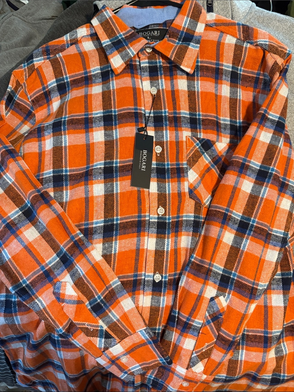 Bogari Orange Plaid Button-Down Shirt - Men's Casual